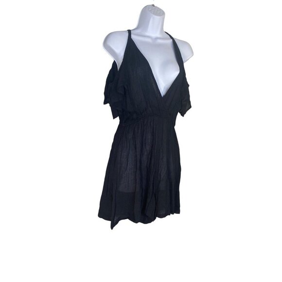 Raga Womens Off The Shoulder Black V-neck Romper‎ Size Small - Picture 2 of 8